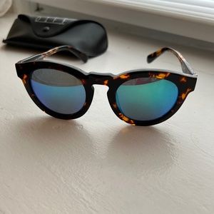 DIFF Eyewear  DIME II - TORTOISE FRAME - BLUE MIRROR LENS